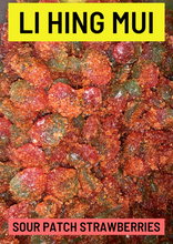 Load image into Gallery viewer, Li Hing Mui Sour Patch Strawberries 10oz Container